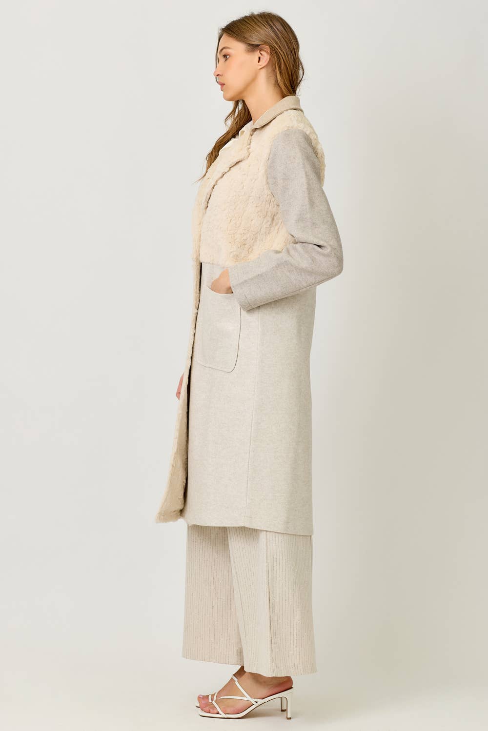 Color Blocked Long Coat