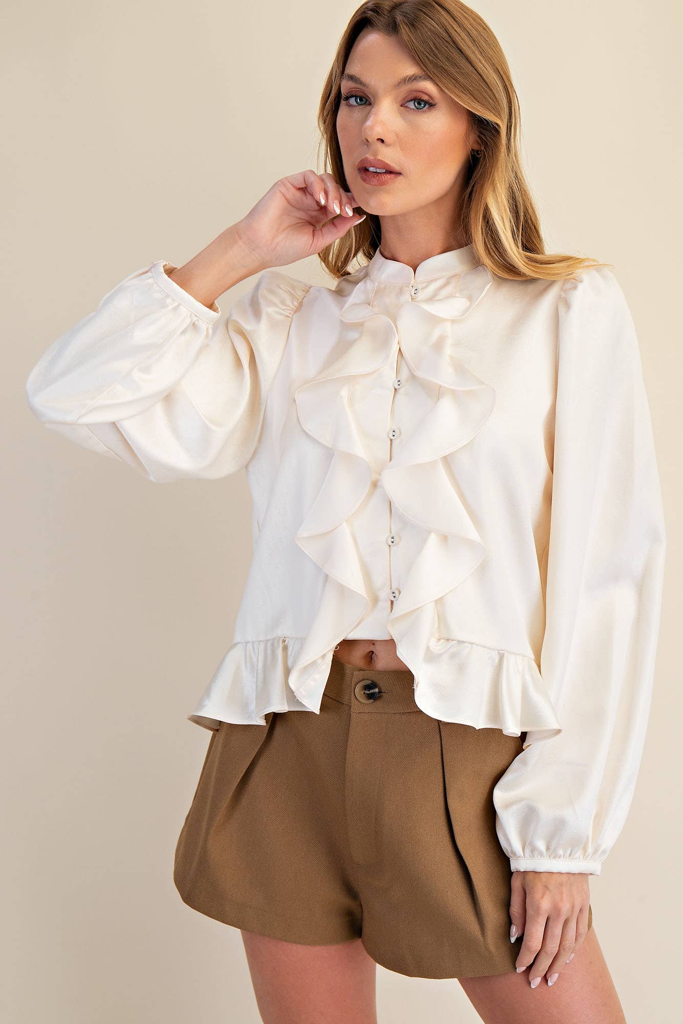 Long Sleeve Ruffle Top