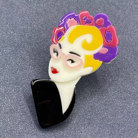 Creative Beauty Portrait Acrylic Brooch