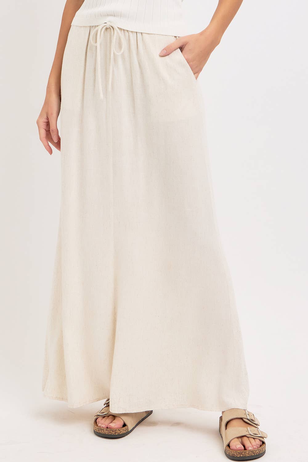LINEN PULLOVER MAXI SKIRT