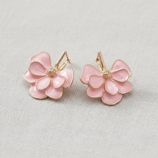 Ginkgo Leaf Double Layer Stud Earrings