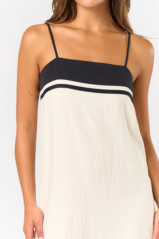 ILD4630 CONTRAST STRIPED MIDI DRESS