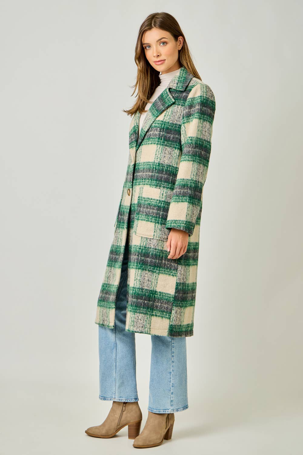 LAST CHANCE - Plaid Long Coat - size M