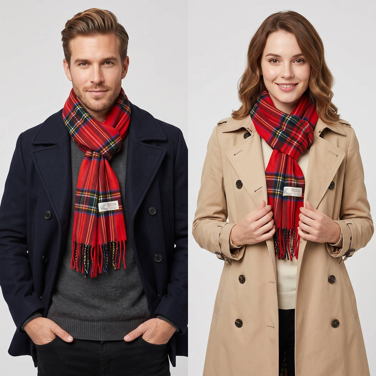 Soft Cashmere Feel Stewart Plaid Winter Muffler Scarf