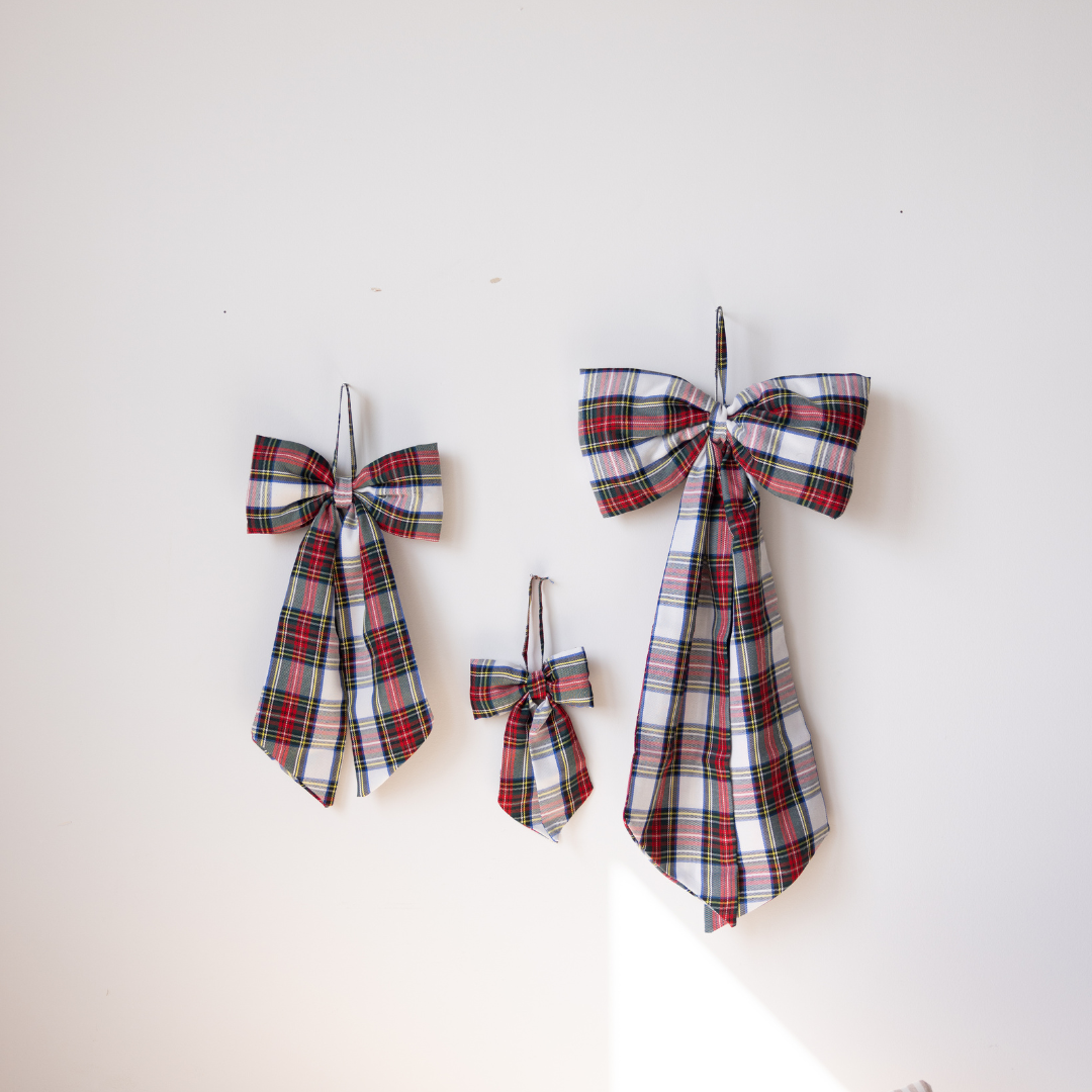 Holiday Plaid Fabric Bow