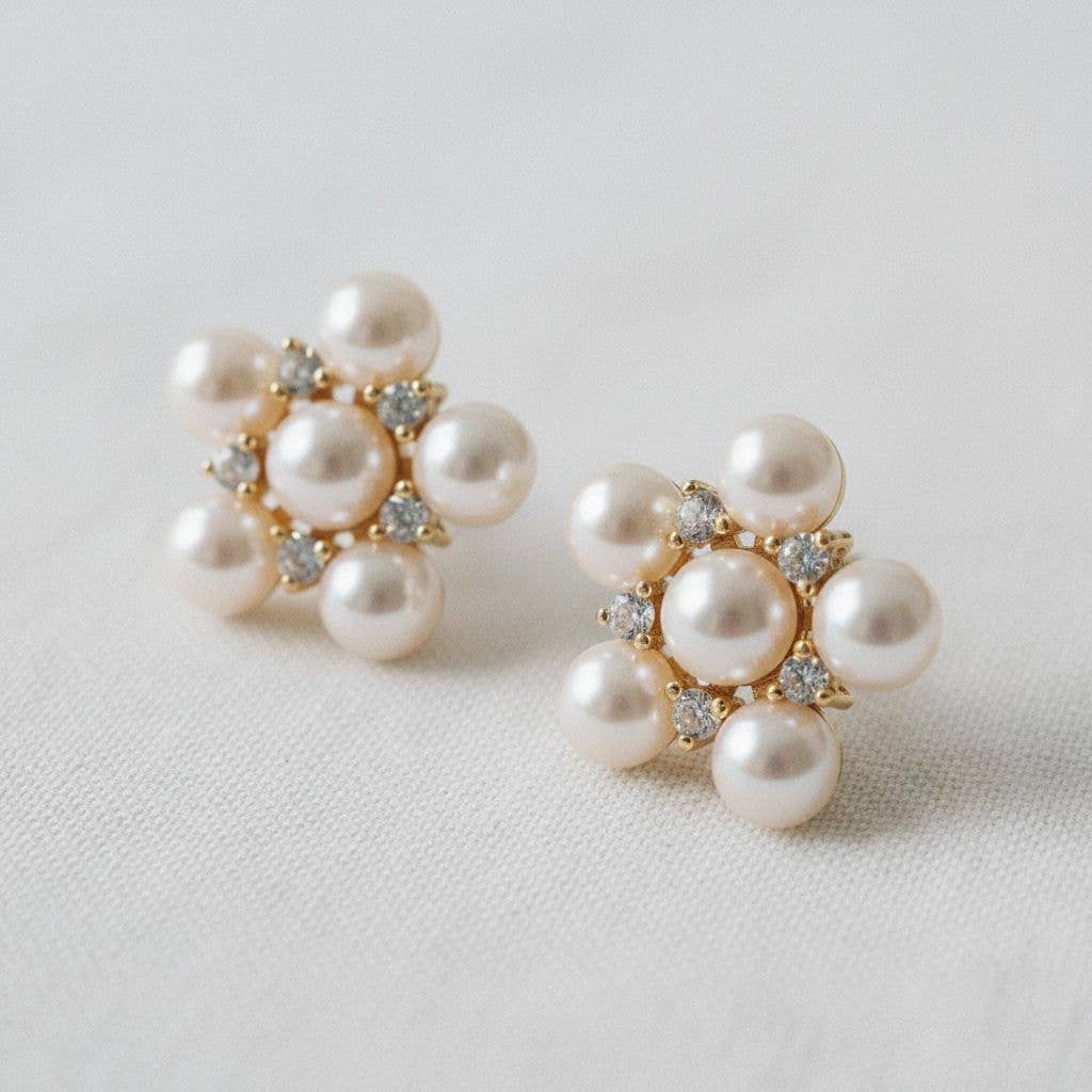 Elegant Floral Gemstone Drop Earrings