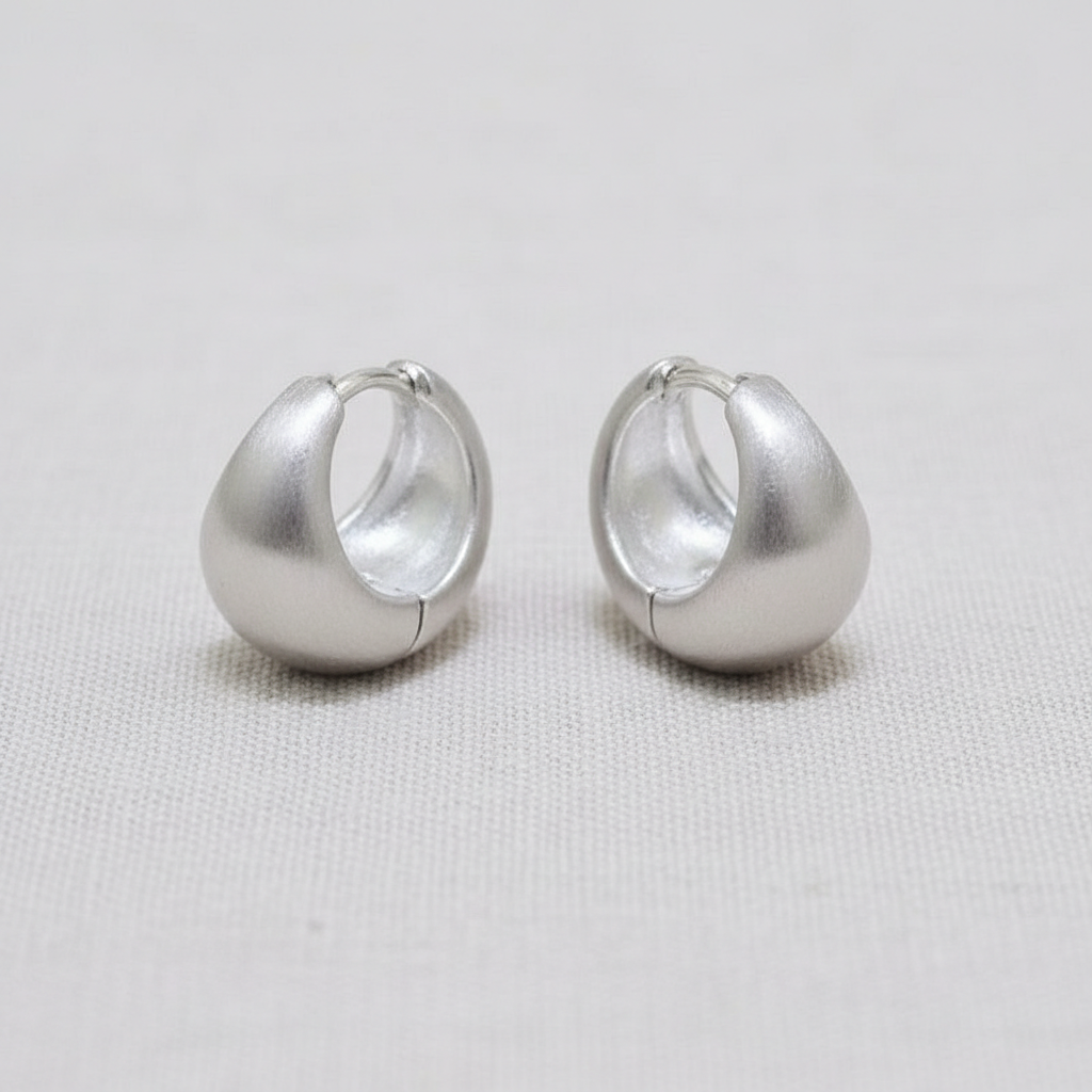 Matte Geometric Hoop Earrings