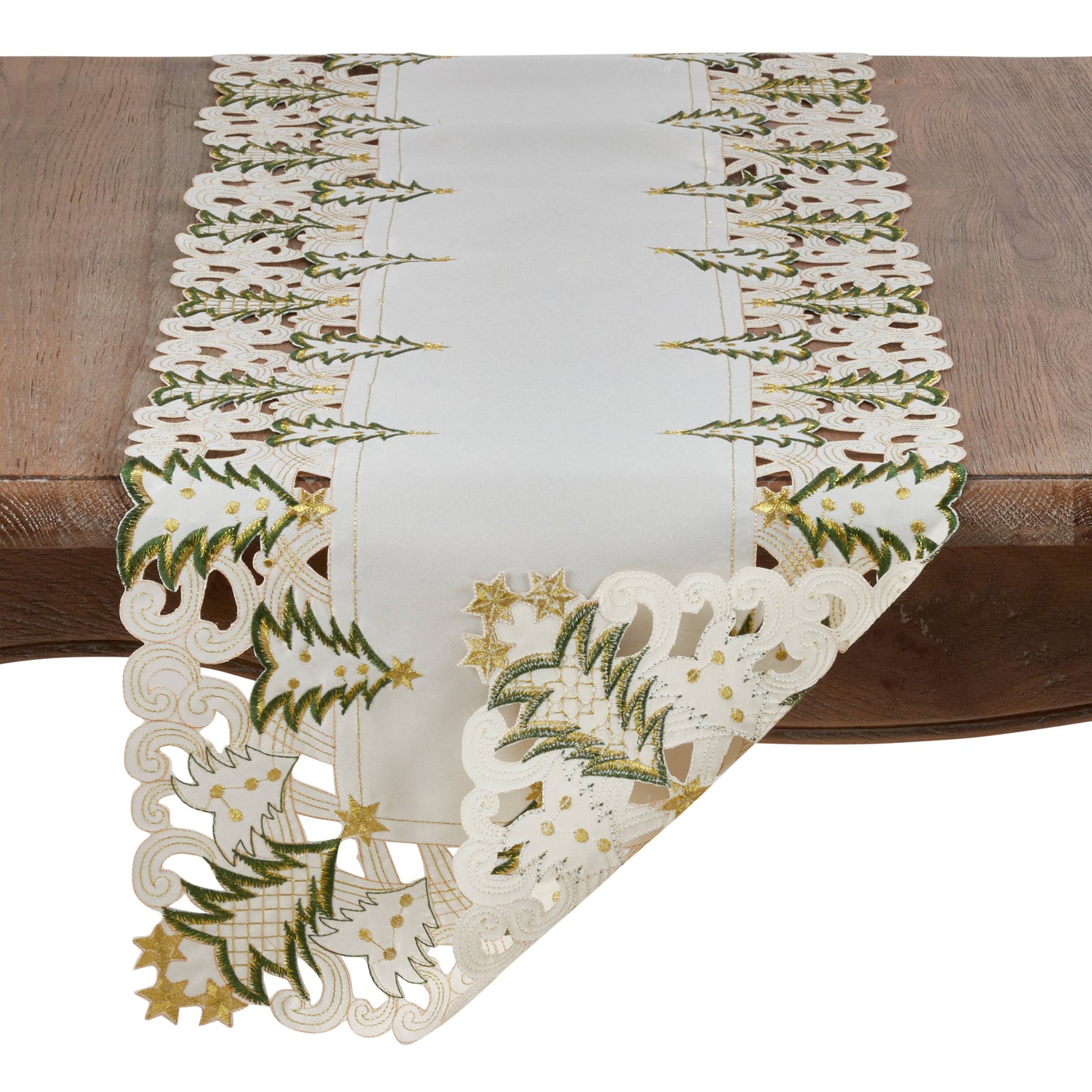 Christmas Tree Runner - Golden Stars Design