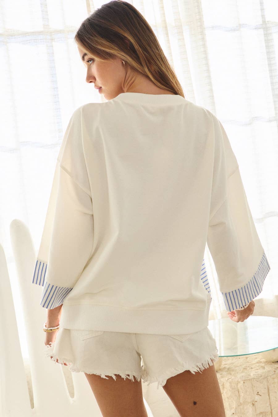 Cream Nautical Graphic Sweatshirt