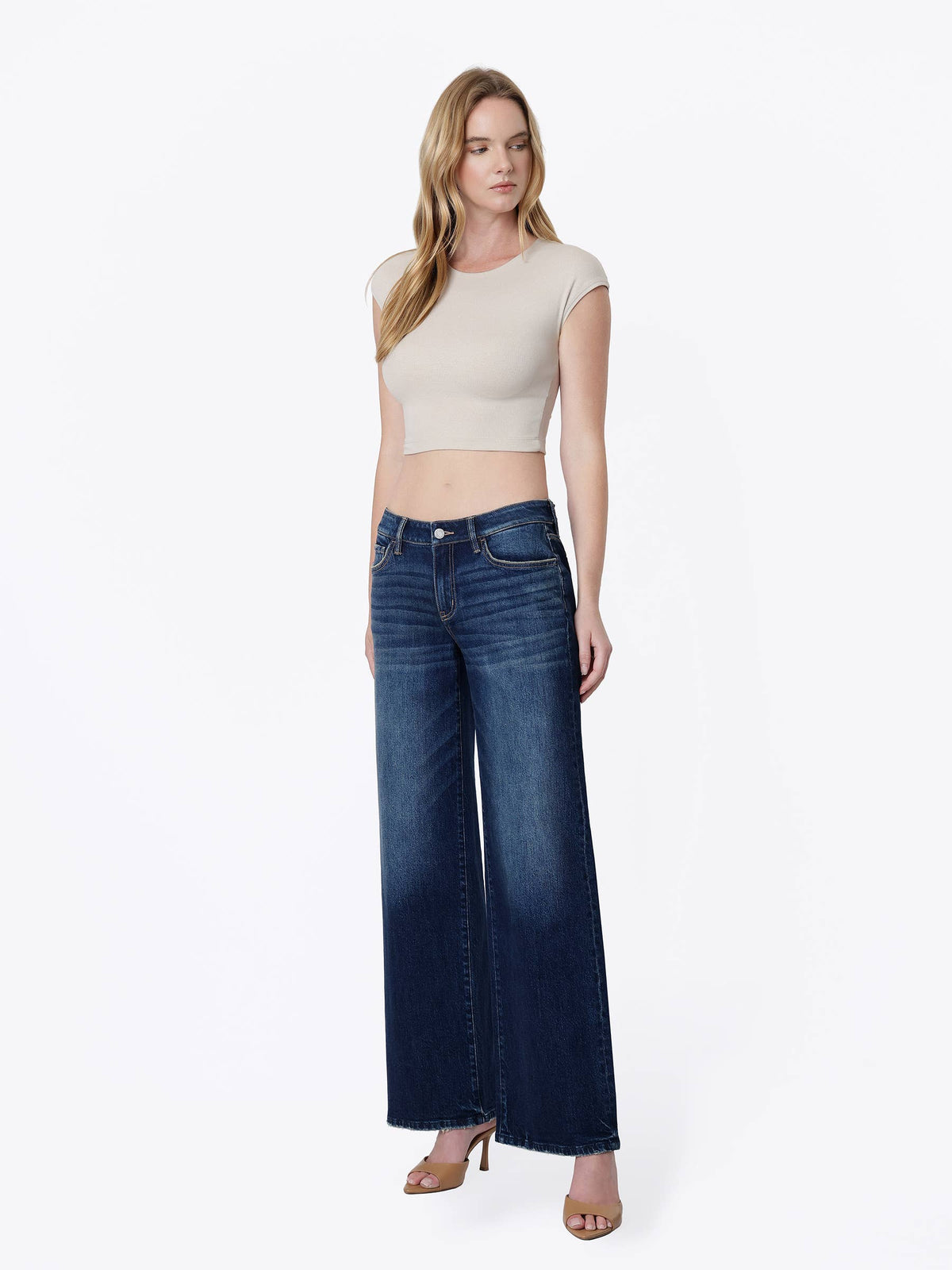 DARK WASH TINTED WIDE JEANS