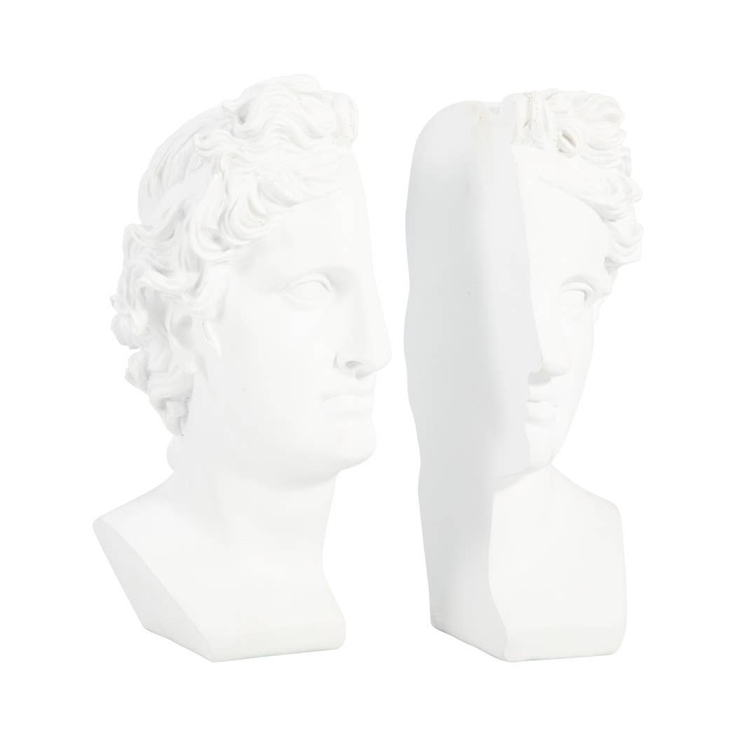 White 9 in. Resin Greek Goddess Bookends (Set of 2)