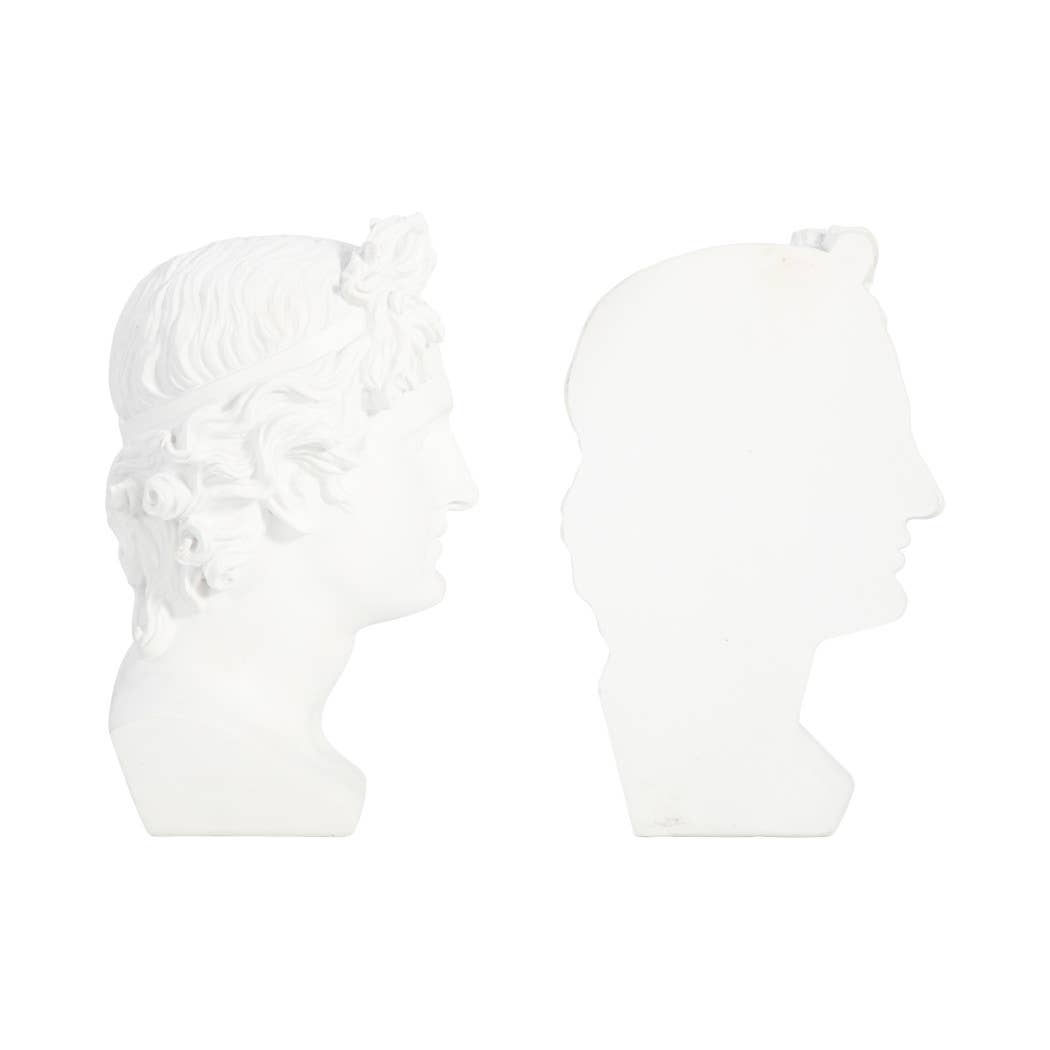 White 9 in. Resin Greek Goddess Bookends (Set of 2)