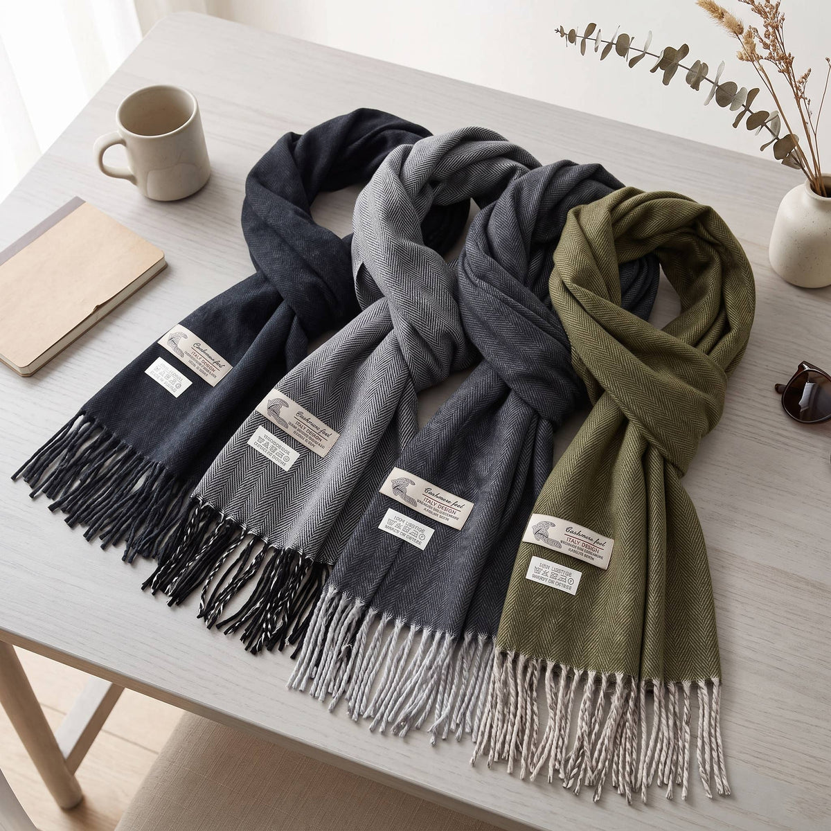 Winter Minimalist Soft Cashmere Feel Scarf Muffler