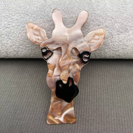 Giraffe's Head Acrylic Brooch