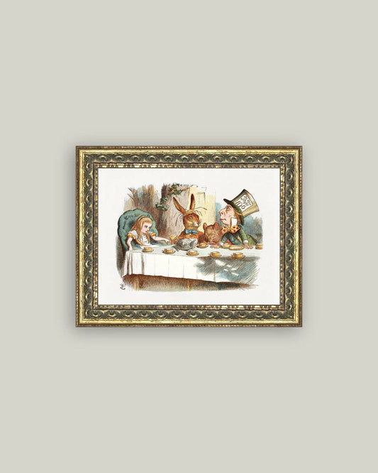 Tea Party with the Mad Hatter Framed Antique Art