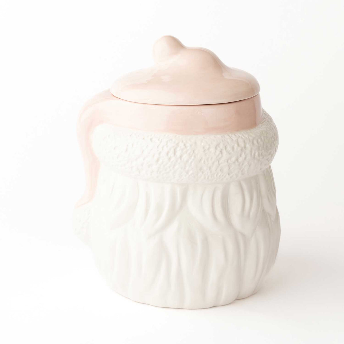 Pink Santa Ceramic Holiday Cookie Jar