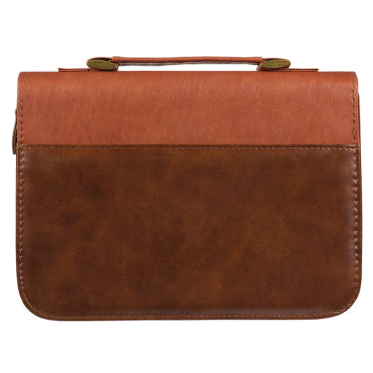Bible Cover Classic Brown Two-tone Stand Firm 1 Cor. 16:13
