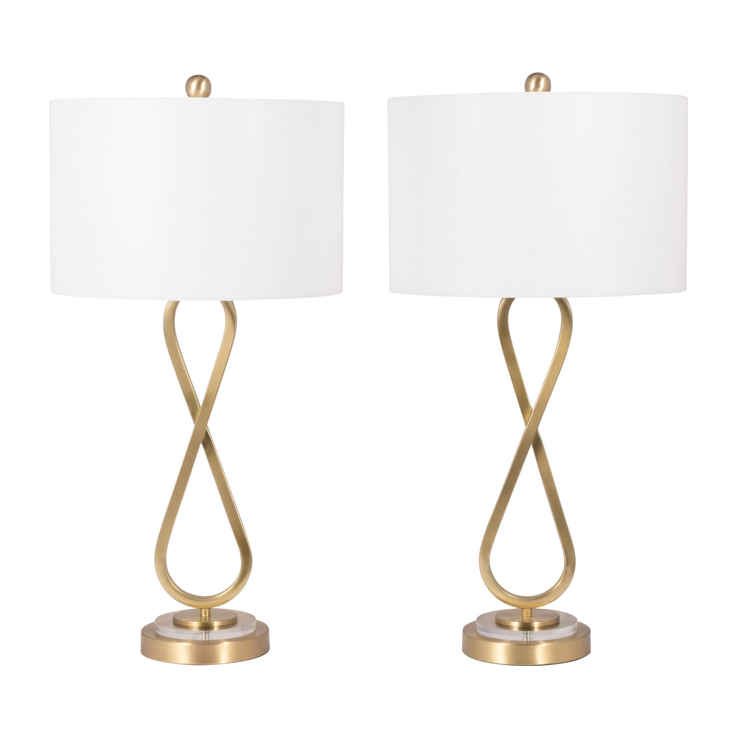 28 in. Metallic Gold Metal Infinity Table Lamp
