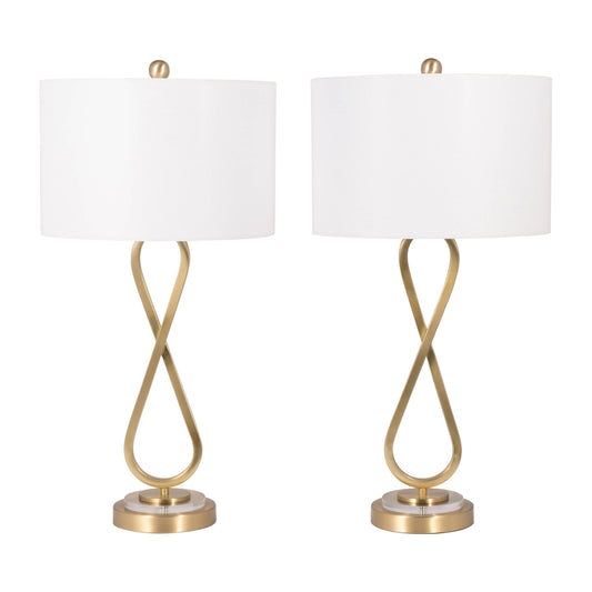 28 in. Metallic Gold Metal Infinity Table Lamp