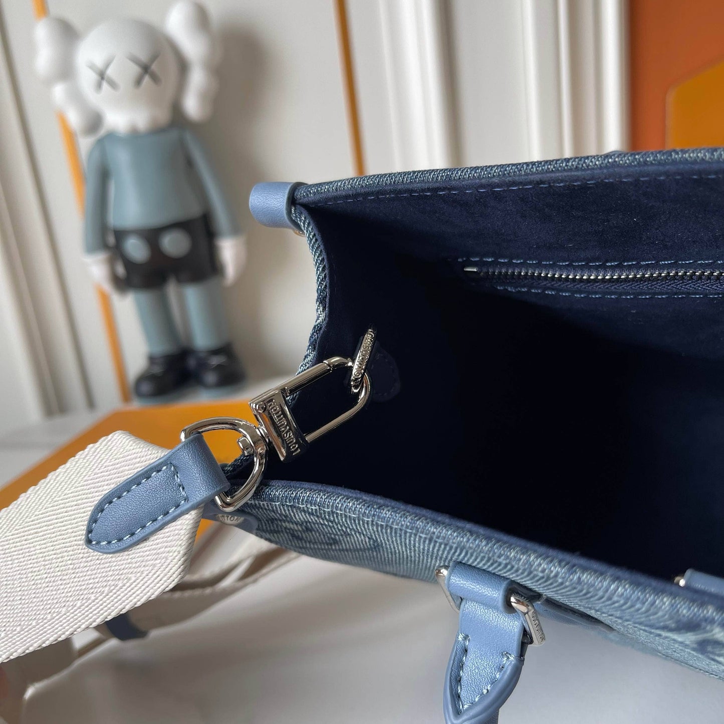 Upcycled LV Designer Denim Monogram Handbag
