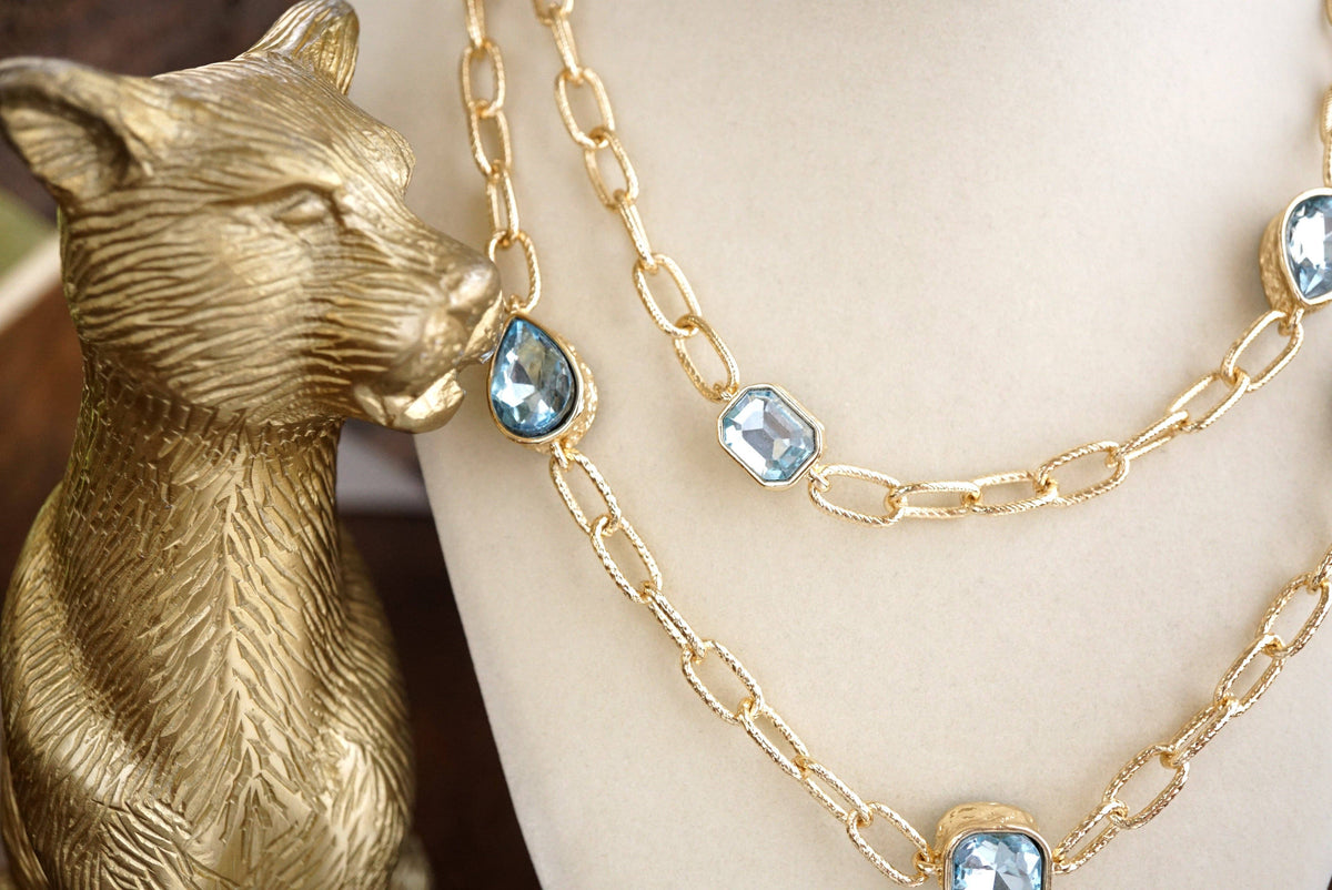 Brilliant Bond – Long Crystal Station Necklace