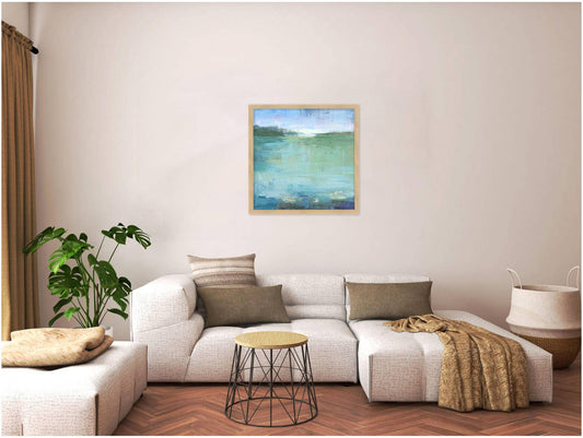 "Watery" Framed Textured Wall Art