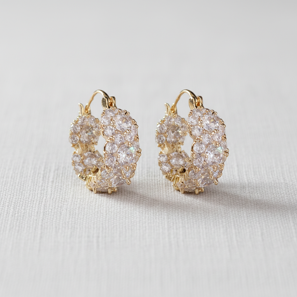 Luxury Zircon Circle Hoop Earrings