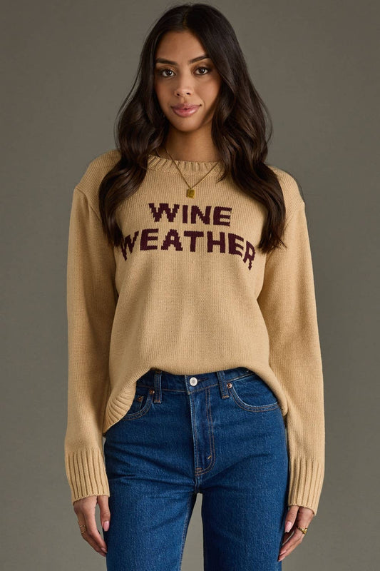 Tan Wine Weather Sweater