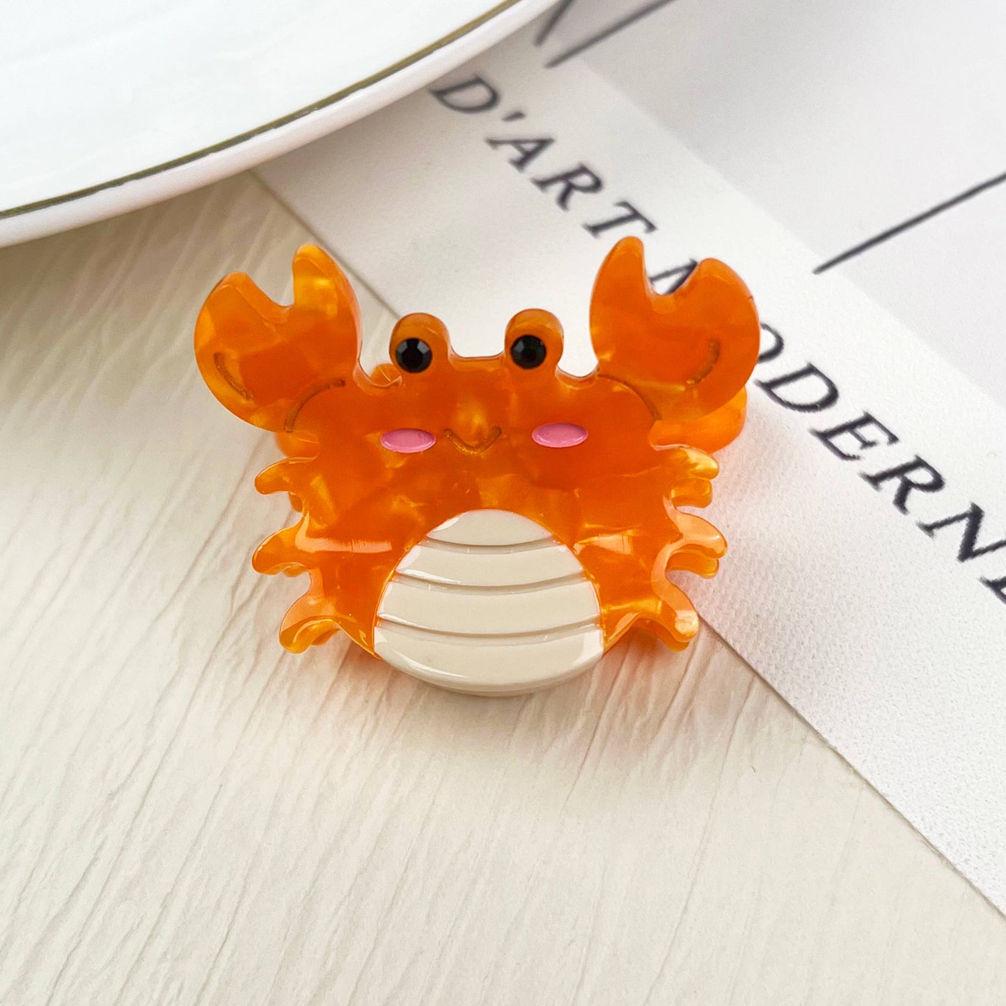 Mini marine life hair clip crab conch claw clip