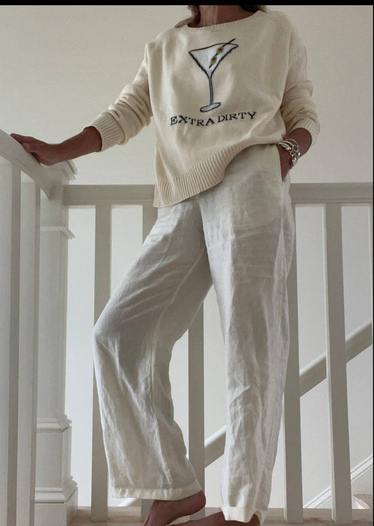 Extra Dirty Martini Cotton Sweater Ivory