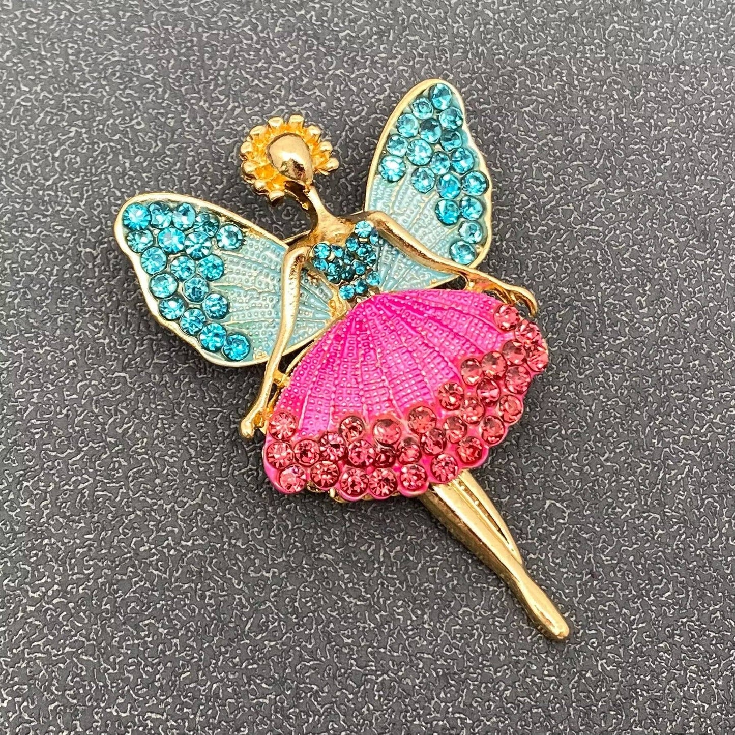 Rhinestone Elf Brooch