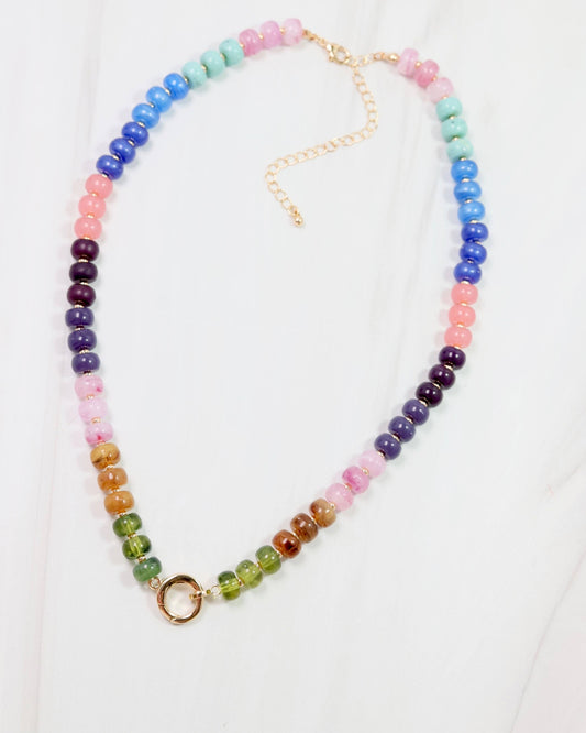 Tiara Beaded Toggle Necklace Multi