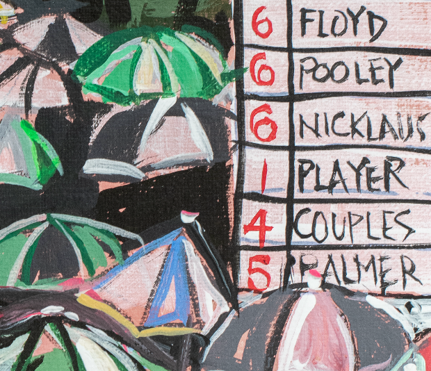 The Masters "Rainy Fairway" at Augusta National Print by Brandon Thomas with Black Frame