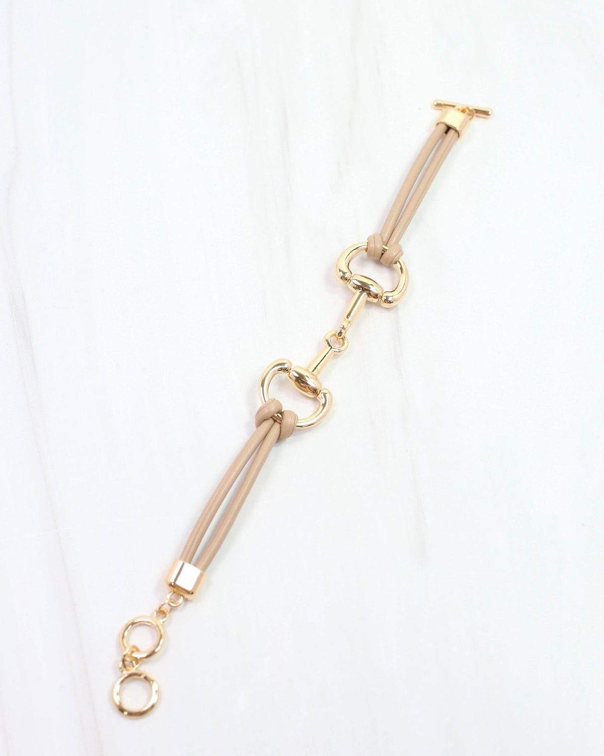 Ellery Horsebit Cord Bracelet Tan