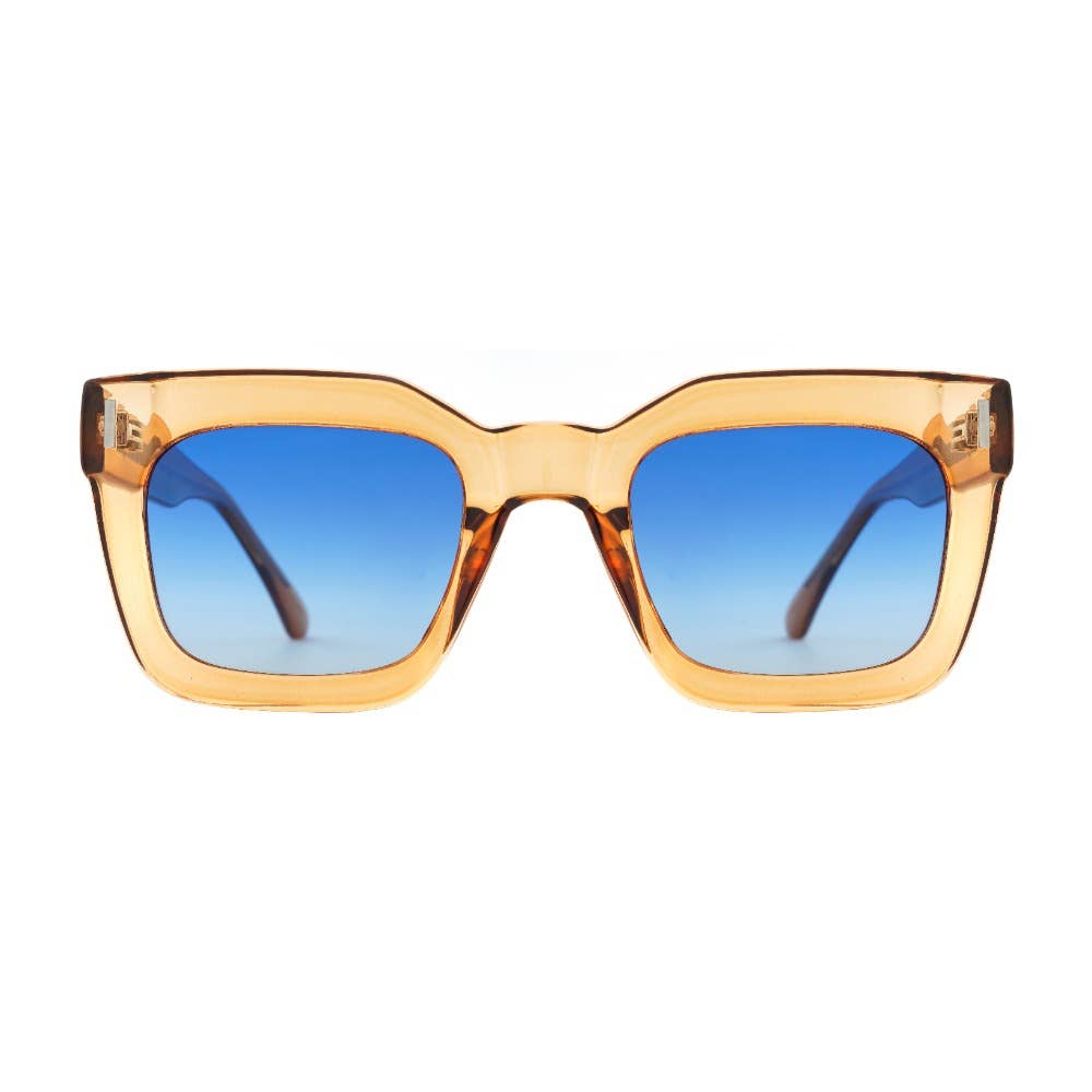Sunglasses - RYE | Transparent Tan |  Blue Lens