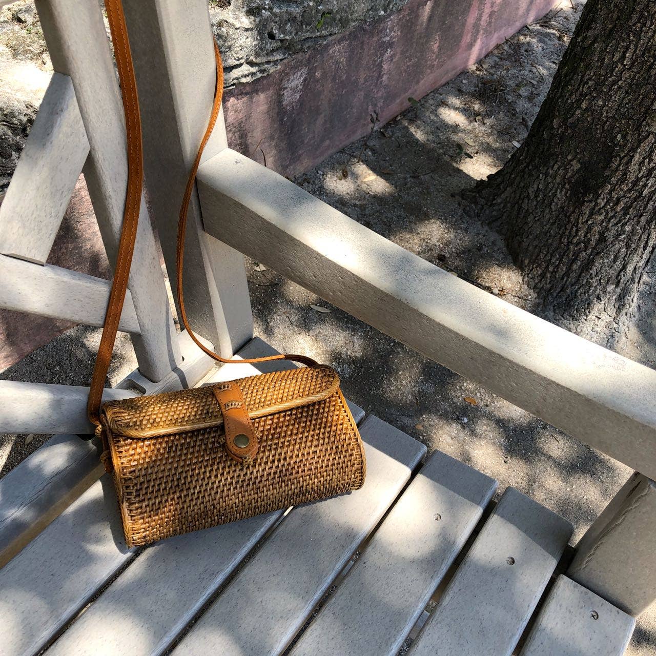 Bali Rattan Crossbody Bag - Small Mailer Bag