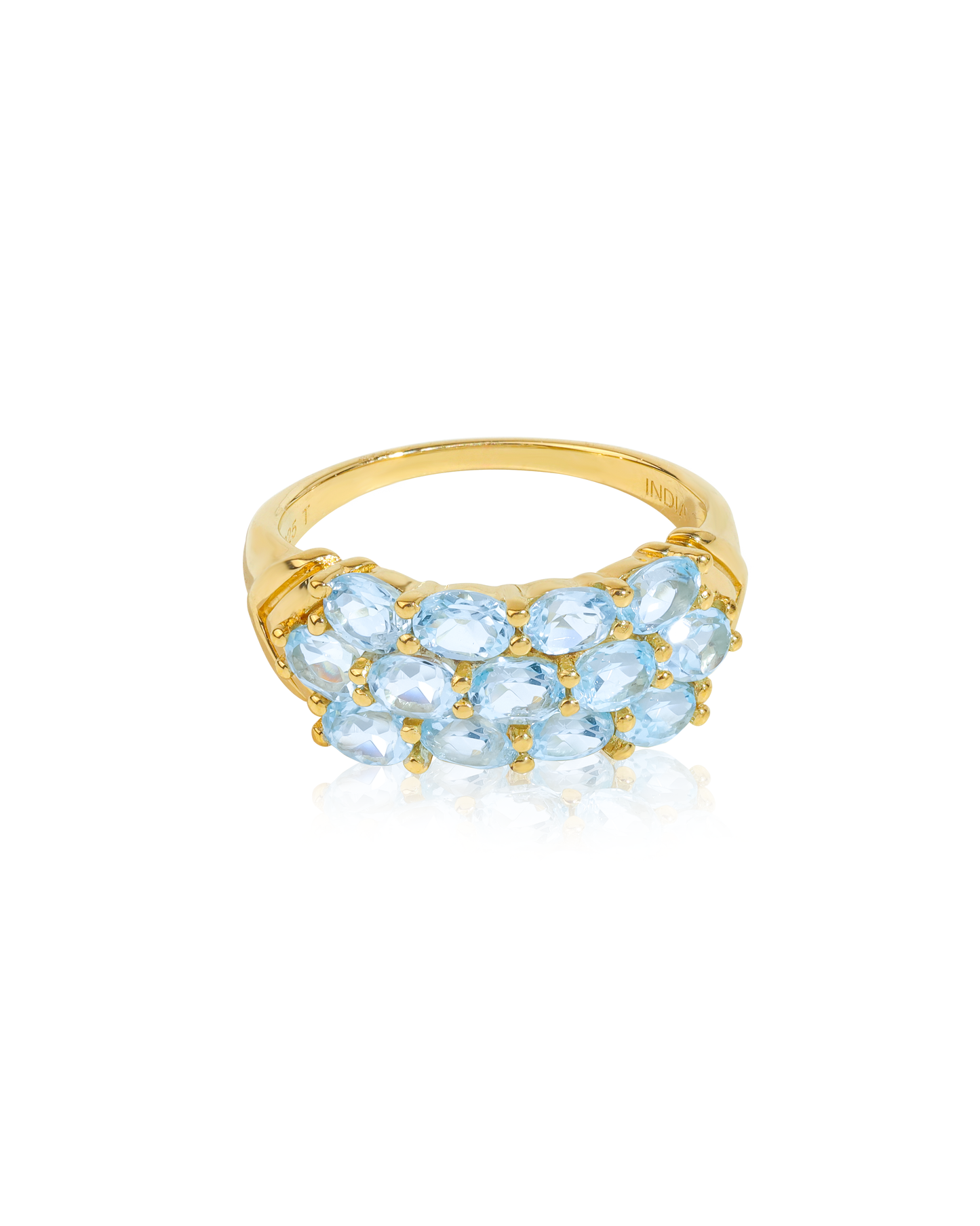 Sky Blue Topaz Gemstone Cocktail Ring