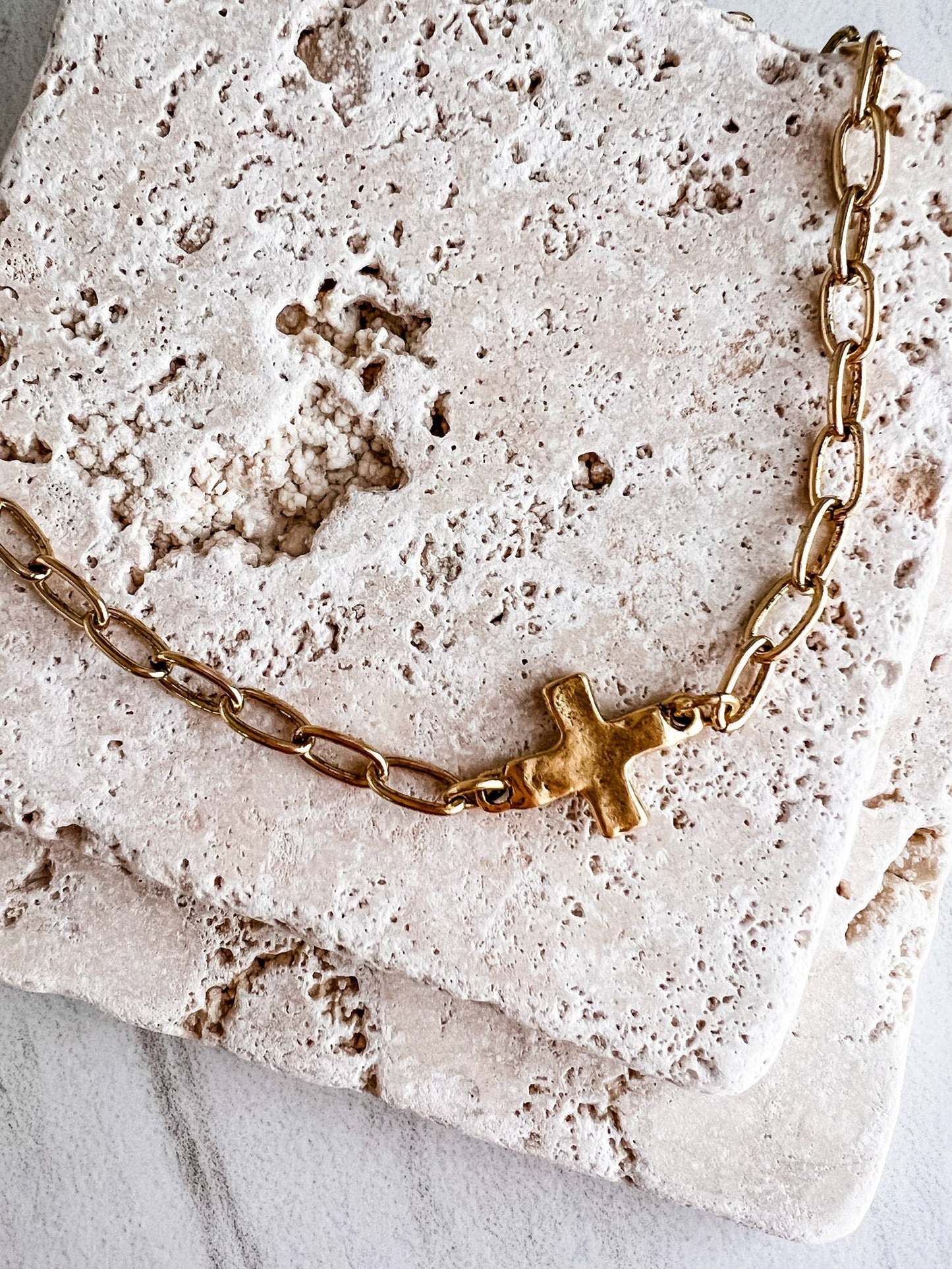 Josephine Gold Choker Necklace - 16"
