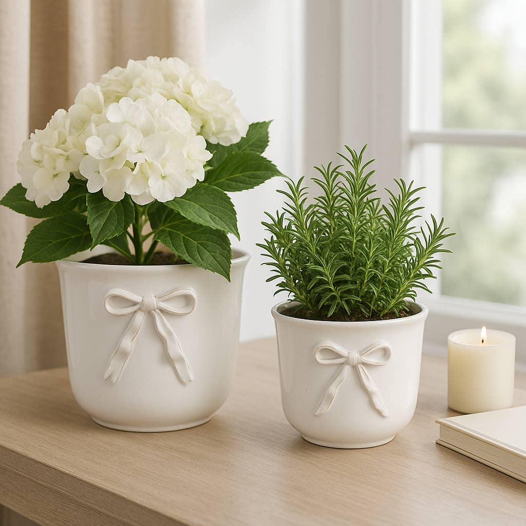 White Ceramic Pretty Bow