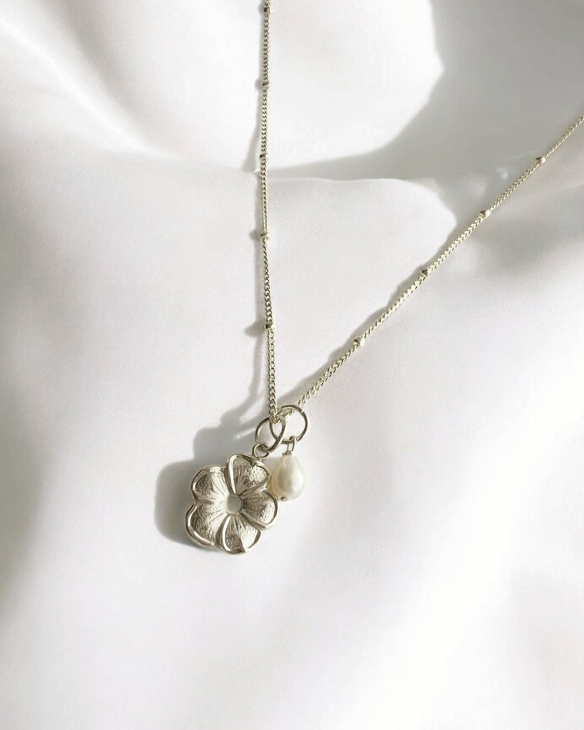 Kauai Pearl Charm Necklace Gold Filled Sterling Silver