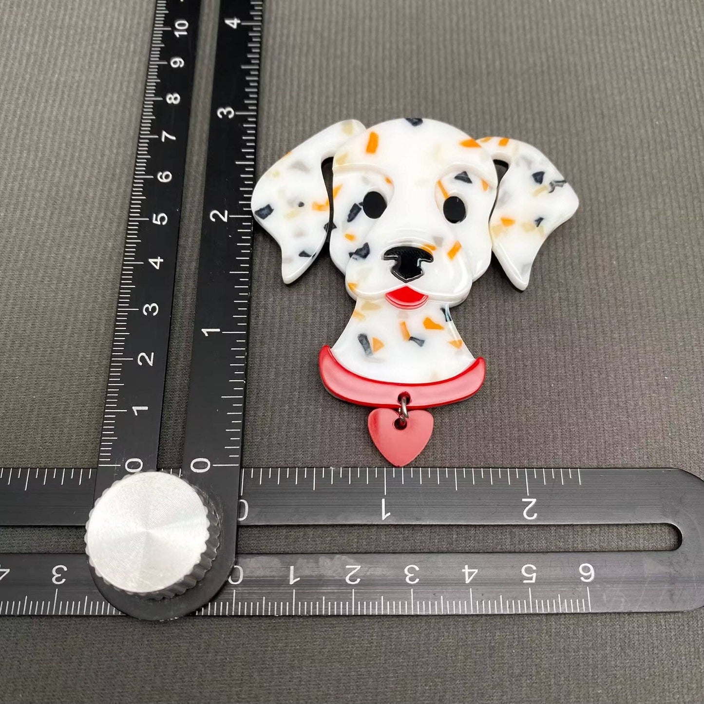 Acrylic Dalmatian Dog Brooch
