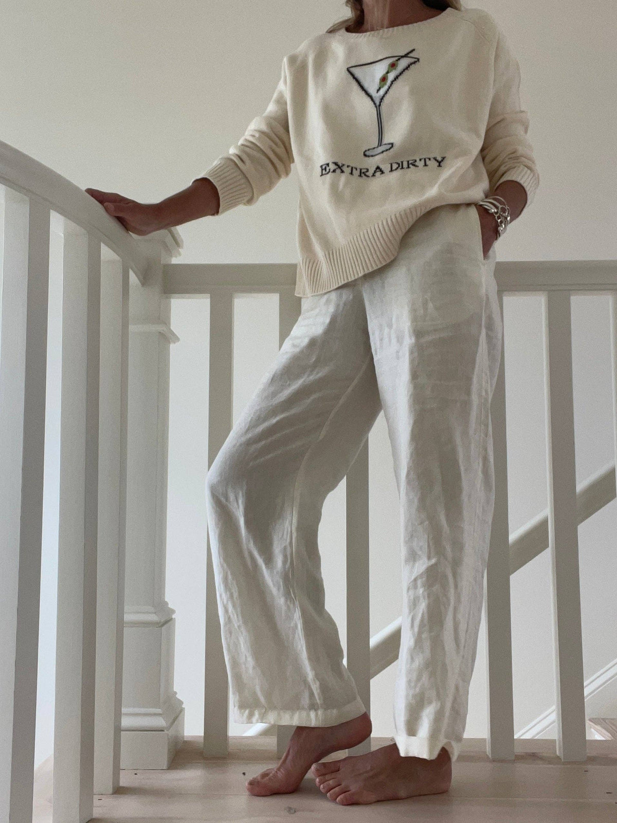 Extra Dirty Martini Cotton Sweater Ivory