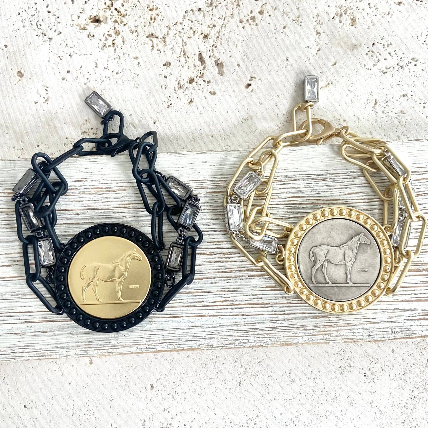 Horse Coin Statement Bracelet - Country Western Equestrian