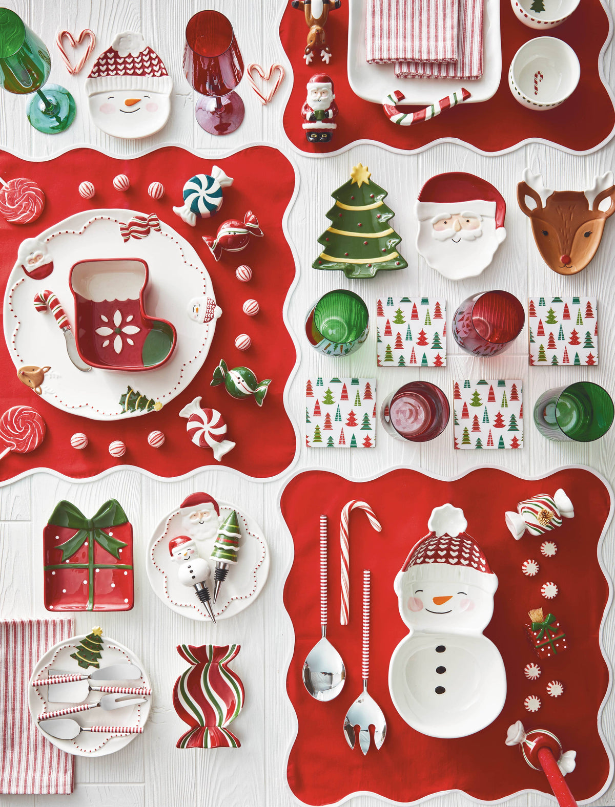 Candy Salt and Pepper  Set of 2 Multi Earthenware Christmas
