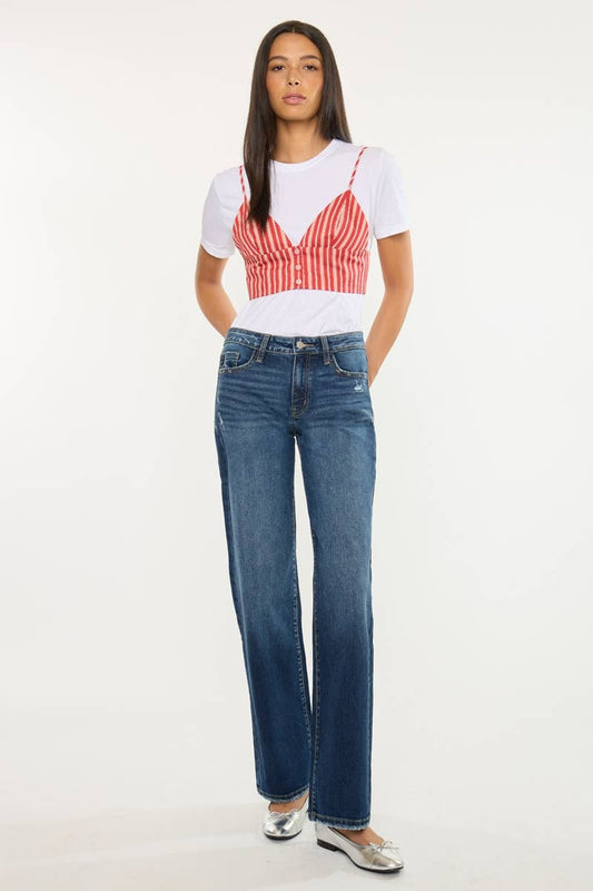 MID RISE WIDE LEG JEANS