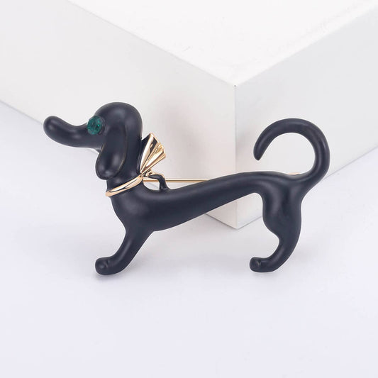 Cute Enamel Dachshund Dog Brooch, Stylish Dog Lapel Pin