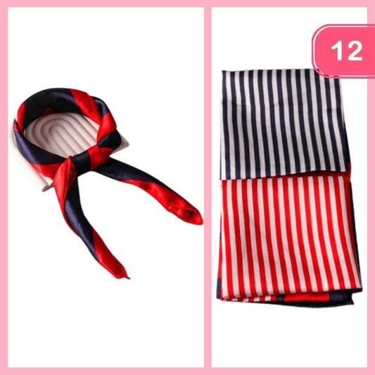 STRIPED SILK LIKE SCARF