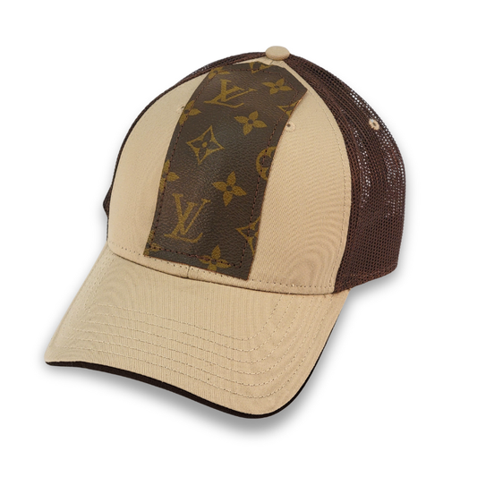 Couture Cap Trucker Hat In Upcycled LV, Gucci