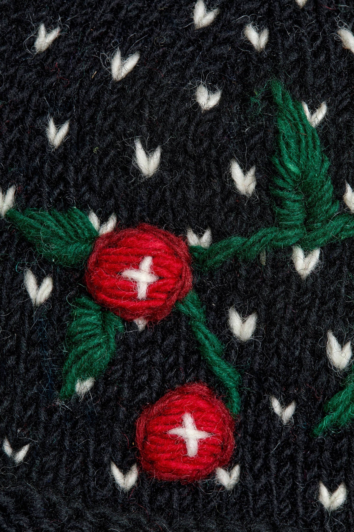 Cherries Noir Knit Beanie