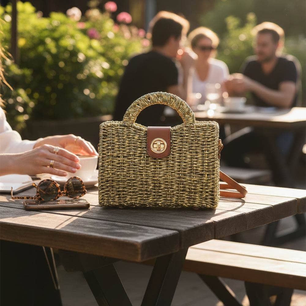 Woven Mini Satchel Crossbody Bag